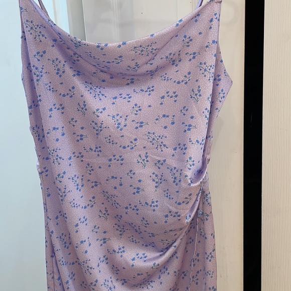 PURPLE MIDI SLIP DRESS - Picture 6 of 6